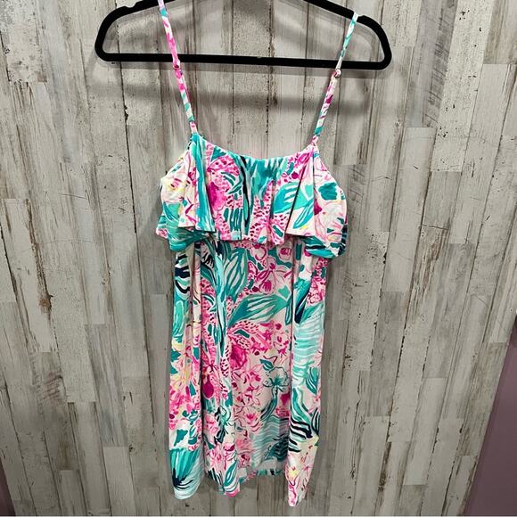 Lilly Pulitzer Pink and Green Floral Mini Dress - Picture 5 of 8